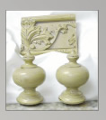 Finials custom finished to match molding